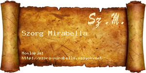Szorg Mirabella névjegykártya